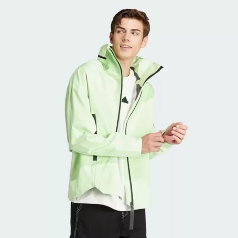 NWT Adidas Men's SM Myshelter RAIN.RDY Waterproof Jacket Green Spark IS1878